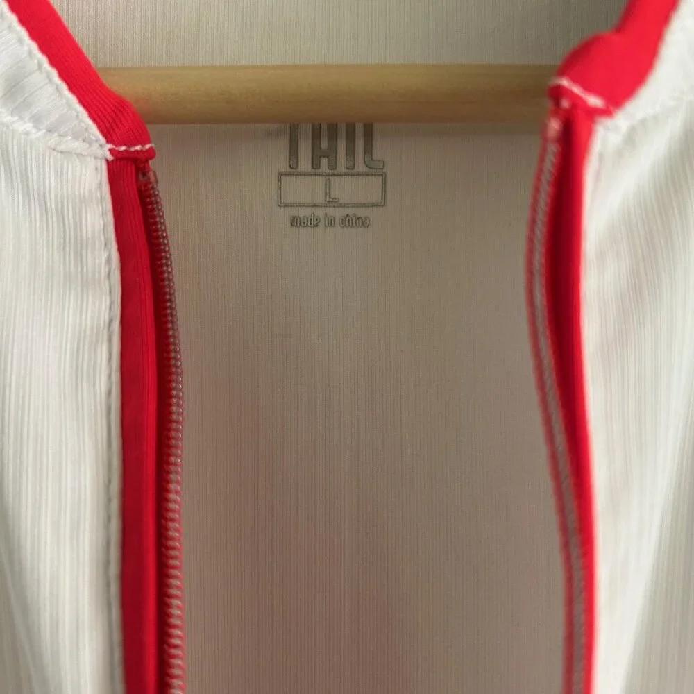 Tail Golf Shirt 1/4 Zip Pullover Golf SZL White Stretch Active Athleisure Sport - Picture 7 of 9